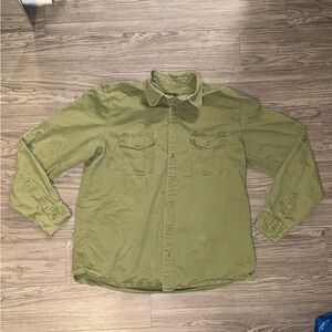 Eddie Bauer Corduroy Long Sleeve Button Up Green Men’s Size XL Tall